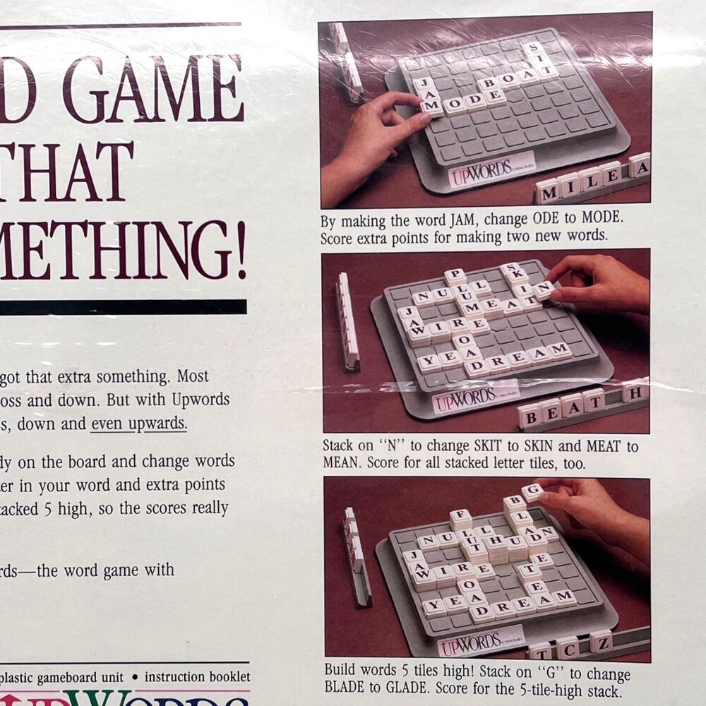 Upwords Milton Bradley 3-Dimensional Word Game 2-4 Players Ages 10+ Box Damage - Picture 12 of 15